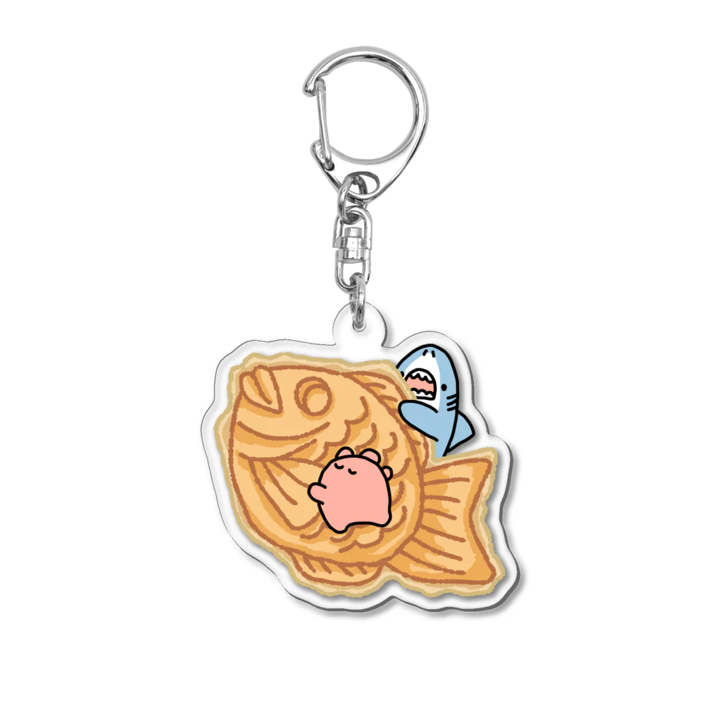 サメとメンダコ[namelessmm2]のたい焼き食べたいサメとメンダコ Acrylic Key Chain