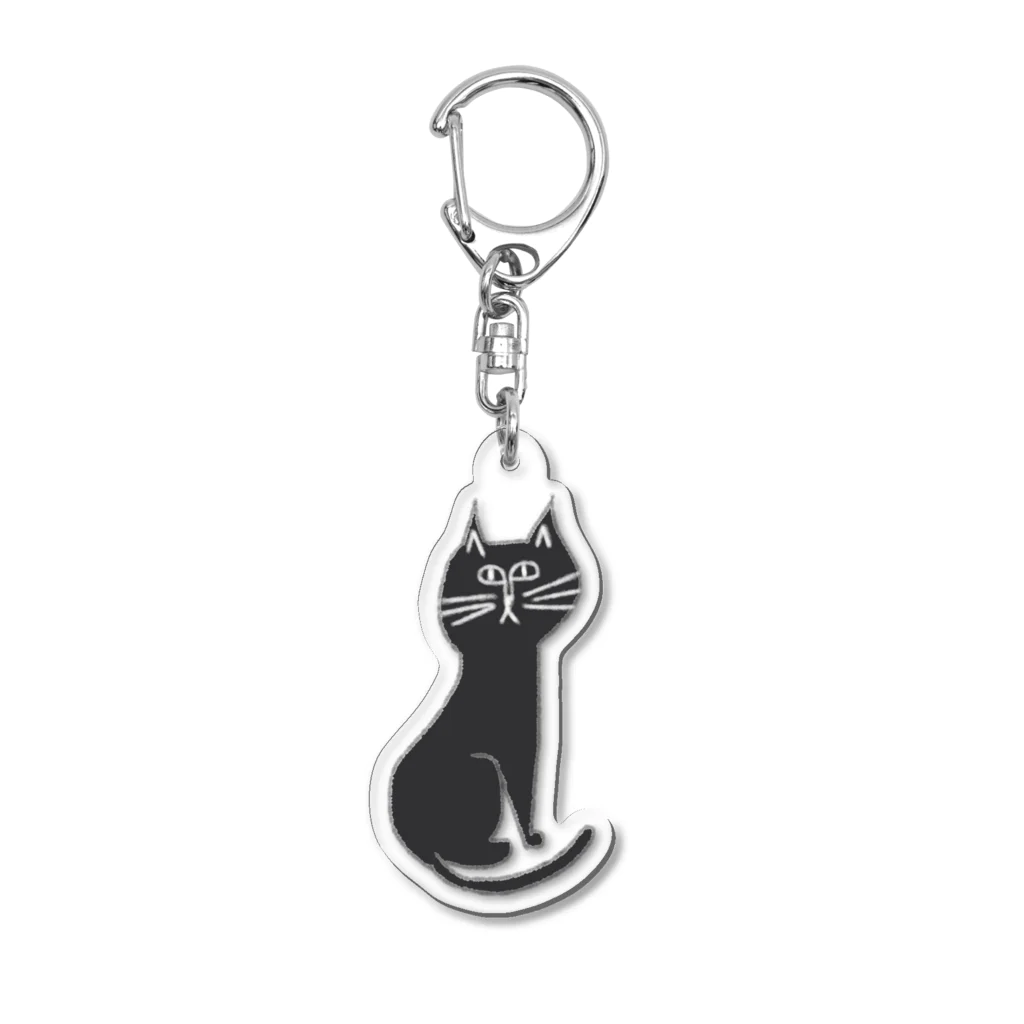 小鳥と映画館の黒猫 Acrylic Key Chain
