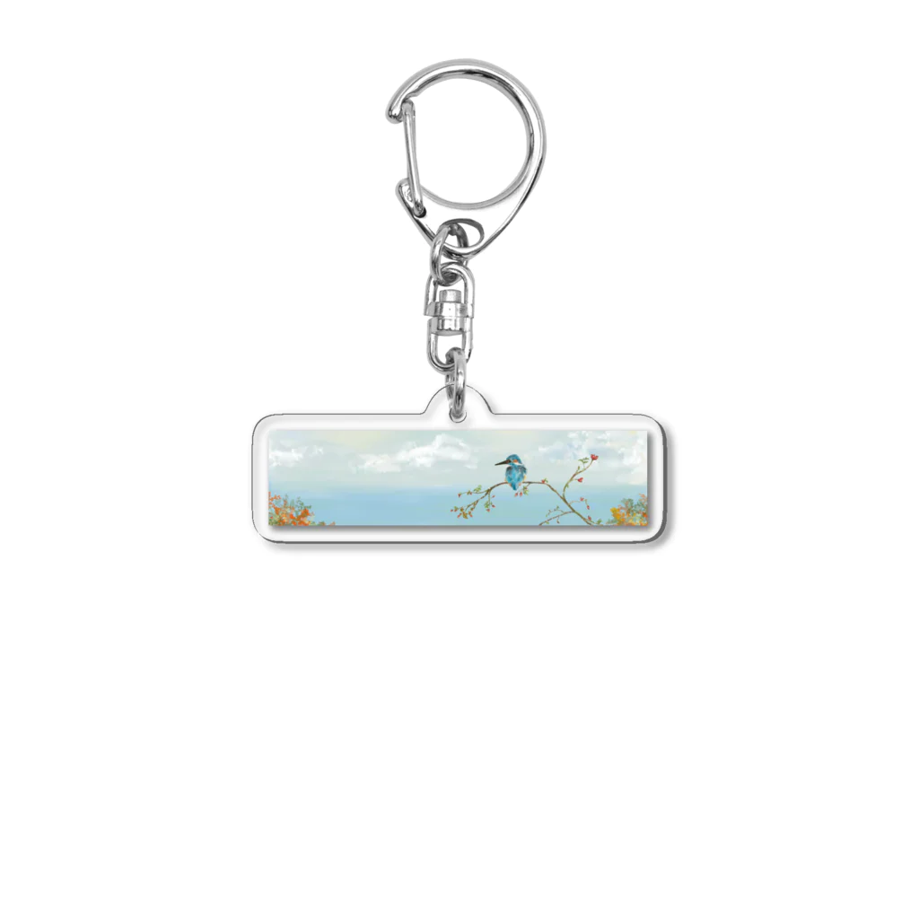 Nellyhime のアートのカワセミ (Kingfisher) Acrylic Key Chain