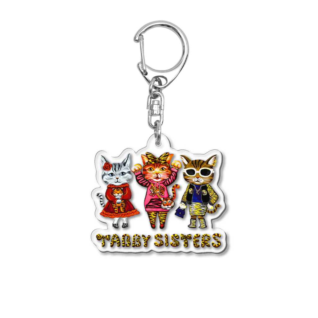 PINK GIRAFFE SHOPのTABBY_SISTERS アクリルキーホルダー