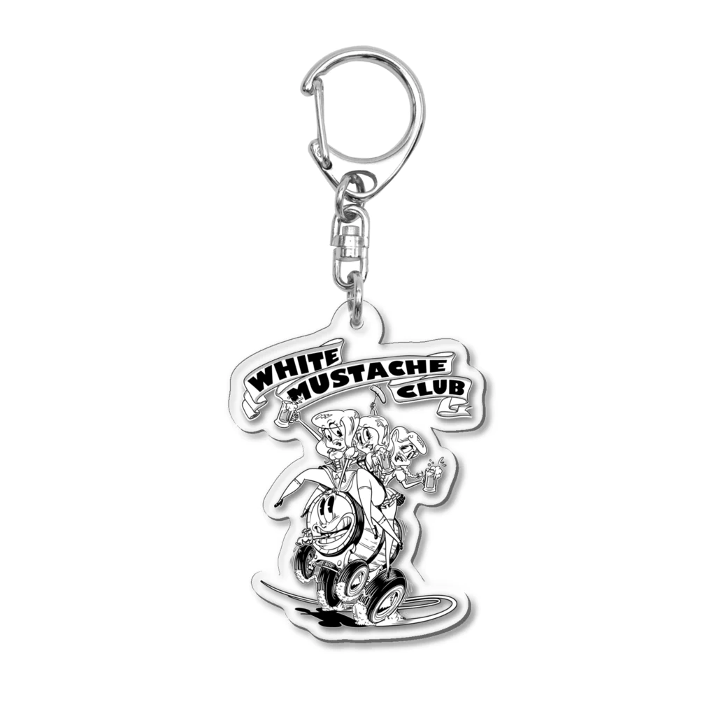 nidan-illustrationの"WHITE MUSTACHE CLUB"(タイトルなし)) Acrylic Key Chain