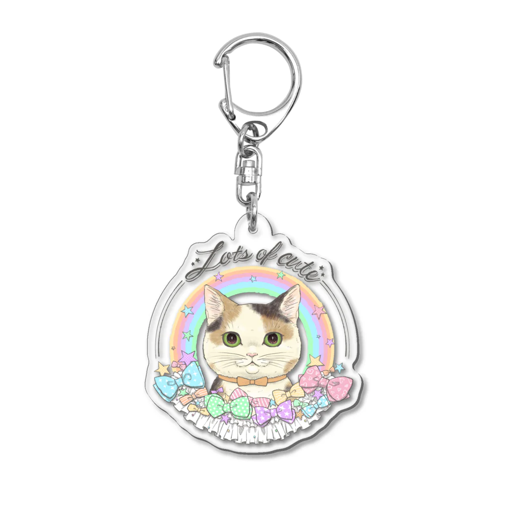 kima-maniのLots of cute 〜フリルとリボンと三毛猫と〜 Acrylic Key Chain