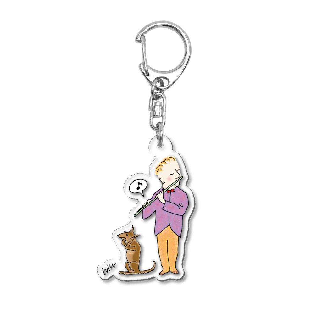 ミナミハチゴーのwibb-笛吹きと犬 Acrylic Key Chain