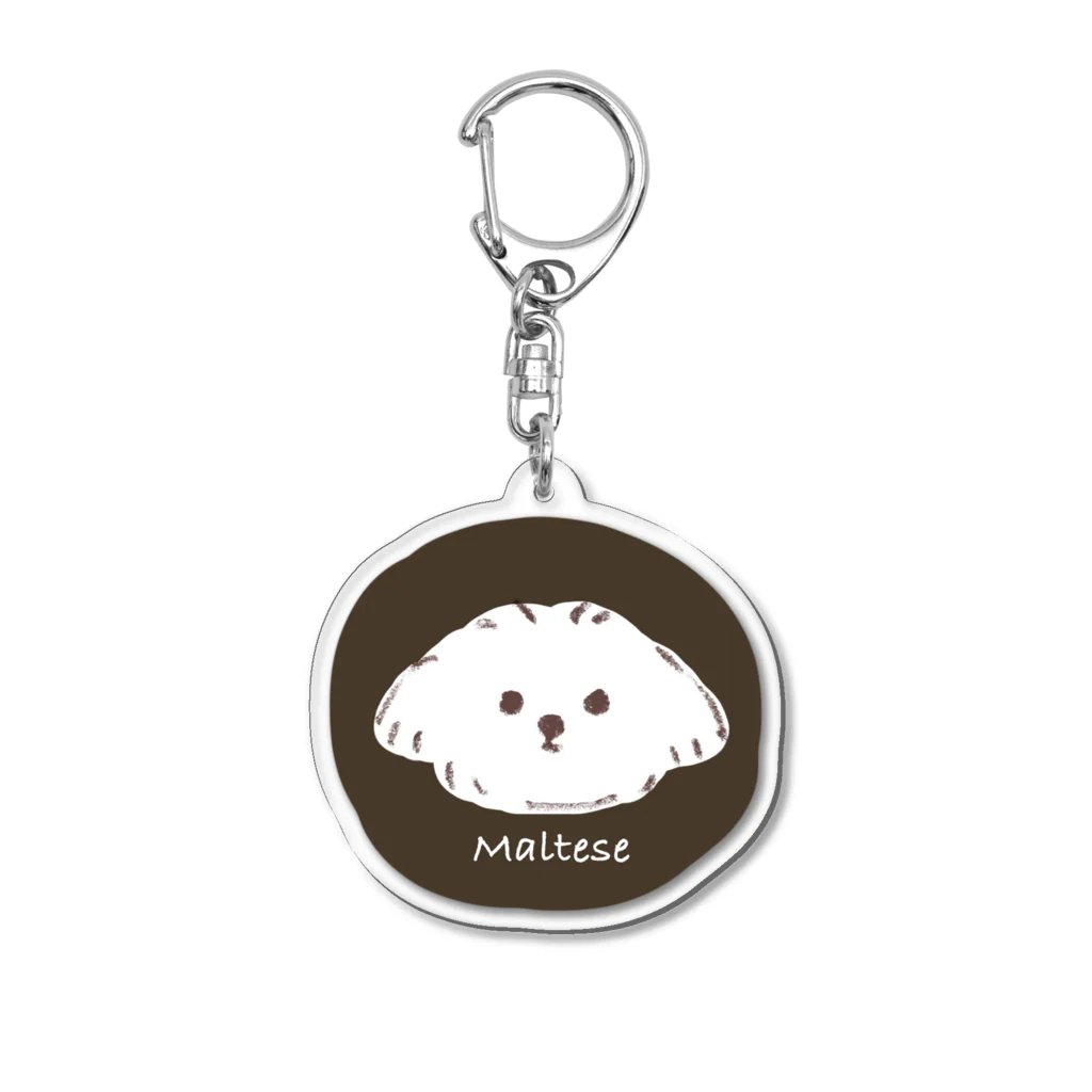 suzumaruのゆるマルチーズ Acrylic Key Chain