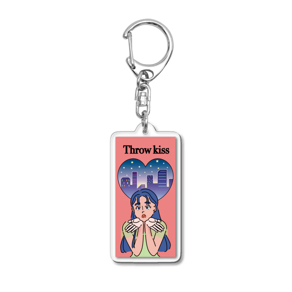 TSUKIKOU SHOP の投げキッスの女の子 Acrylic Key Chain