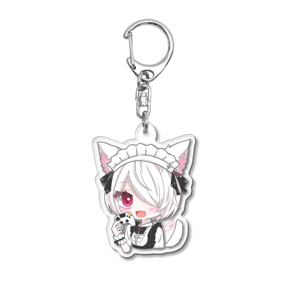 na〜♪のゲーマーねこメイドちゃん Acrylic Key Chain