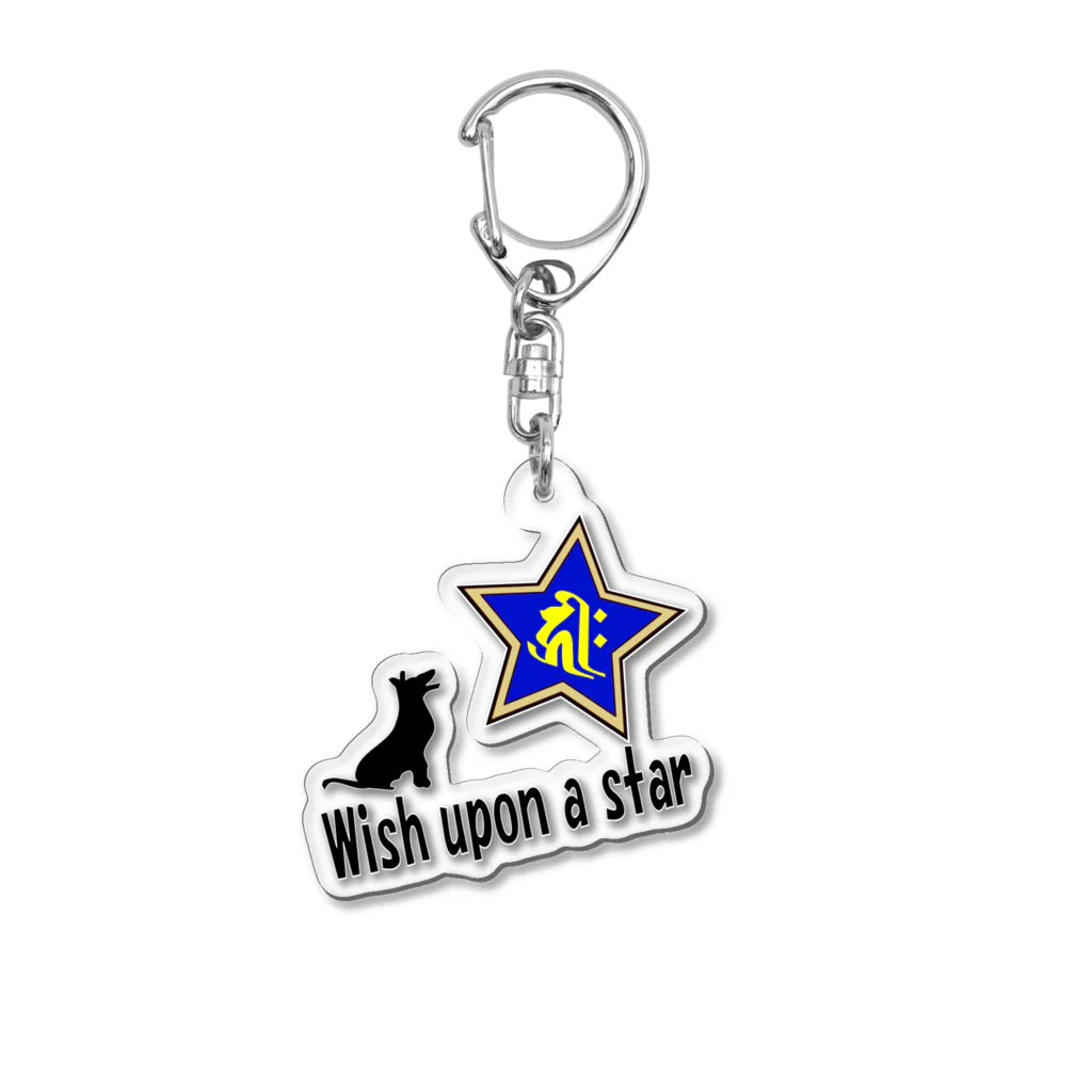 Yuko’ｓ Galleryの【開運祈願】星に願いを！ Wish upon a star! 戌年生まれ守護梵字キリーク アクリルキーホルダー