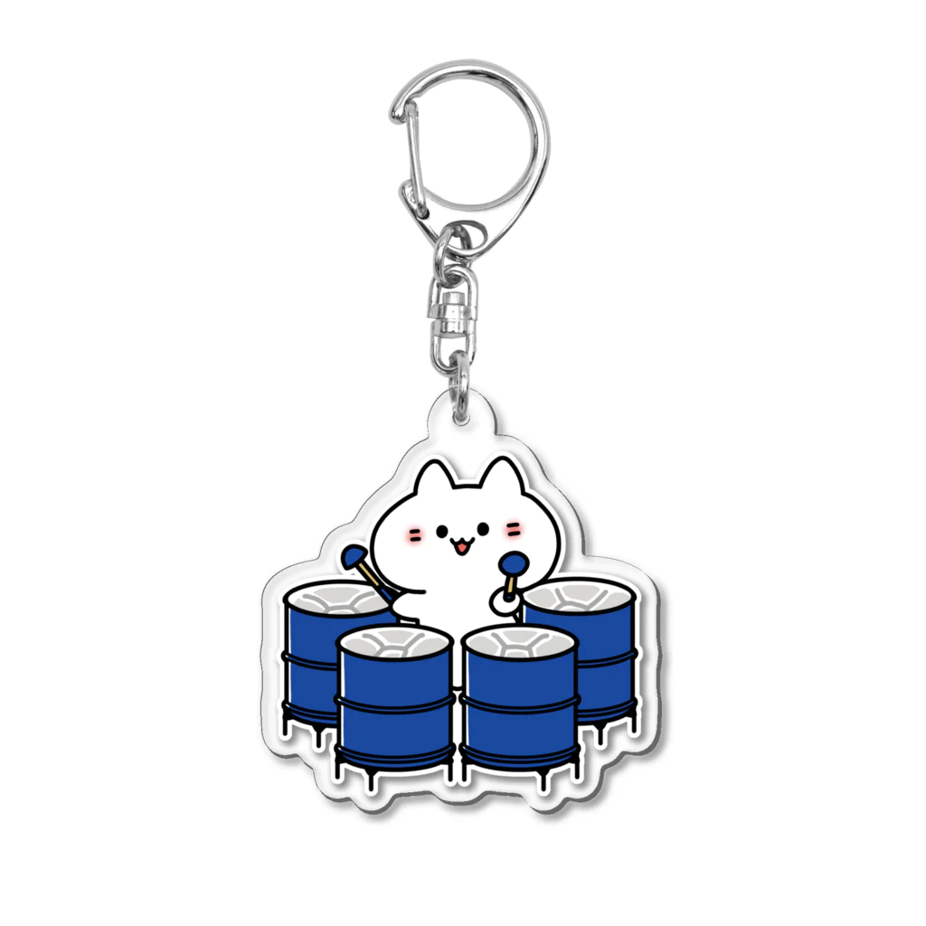  ふじねこ屋のテナーベースパンねこ Acrylic Key Chain