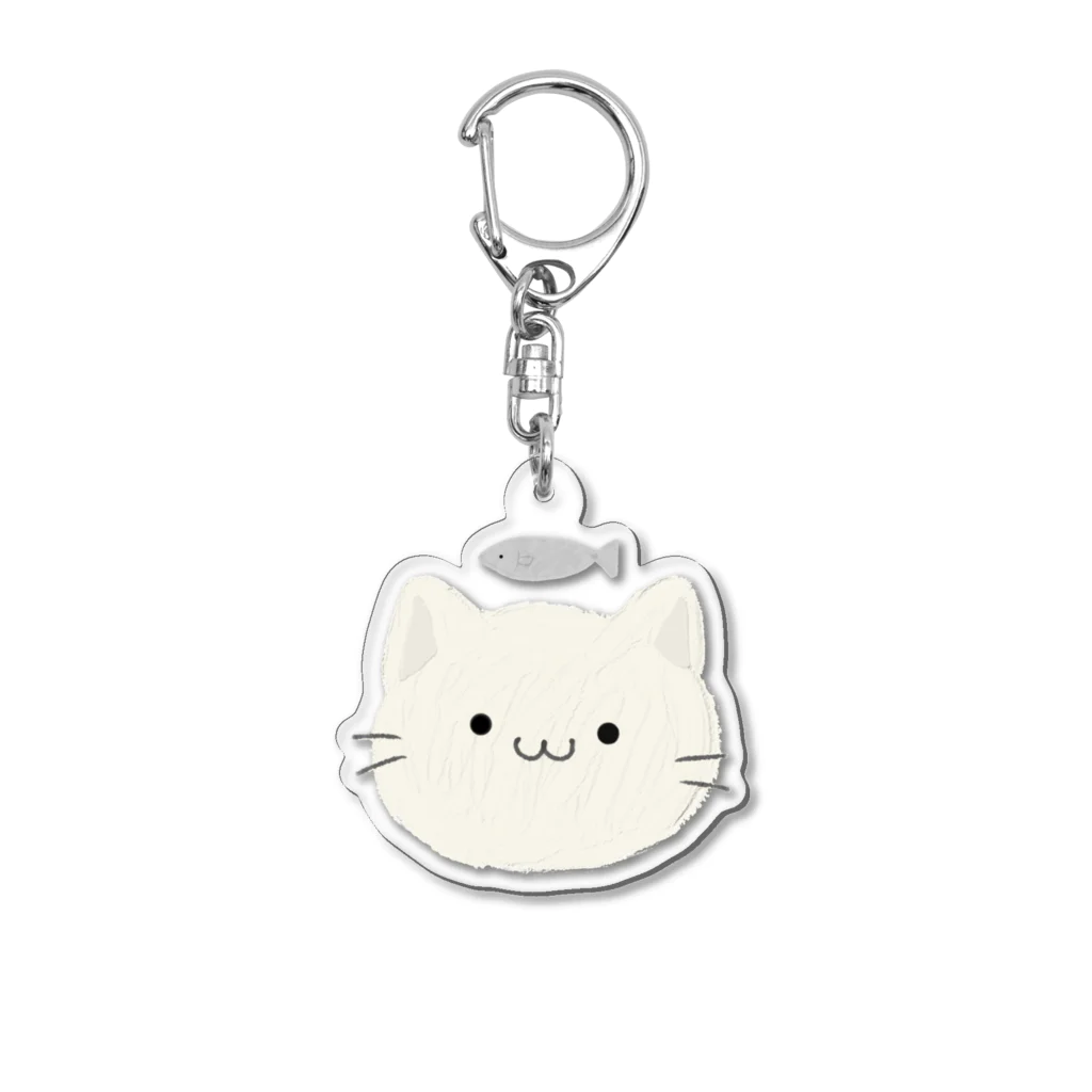 せきれいのねこ（しろ） Acrylic Key Chain