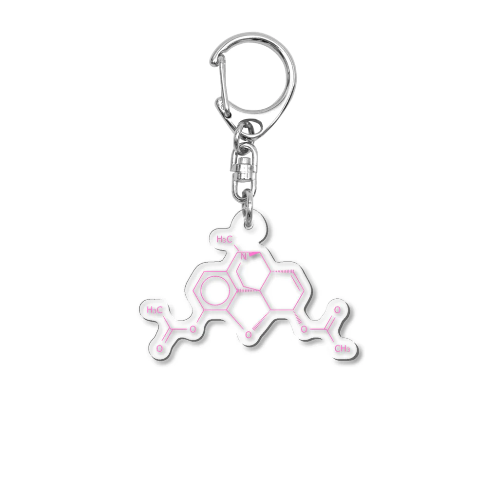 分子構造のヘロインの分子構造 アクリルキーホルダー