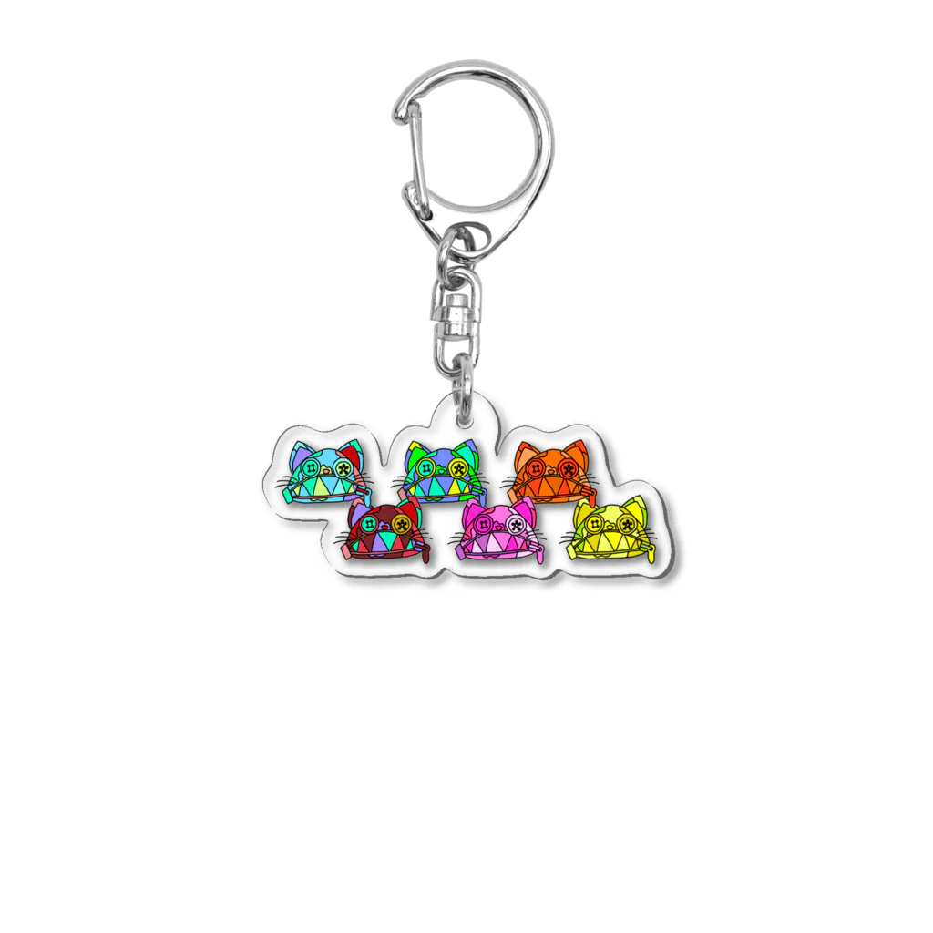 でくの族・わくてかショップのゾンビジッパーにゃんこs Acrylic Key Chain