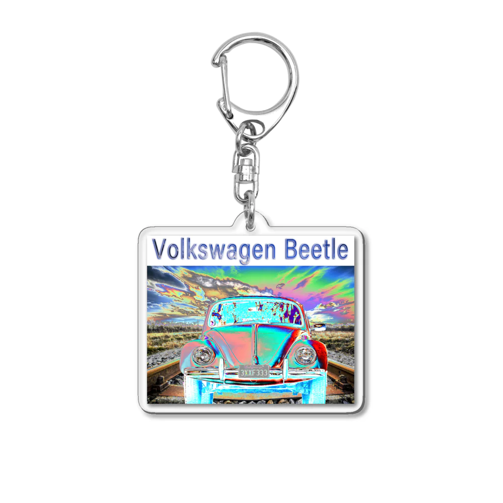 PALA's SHOP　cool、シュール、古風、和風、のVolkswagen Beetle Acrylic Key Chain