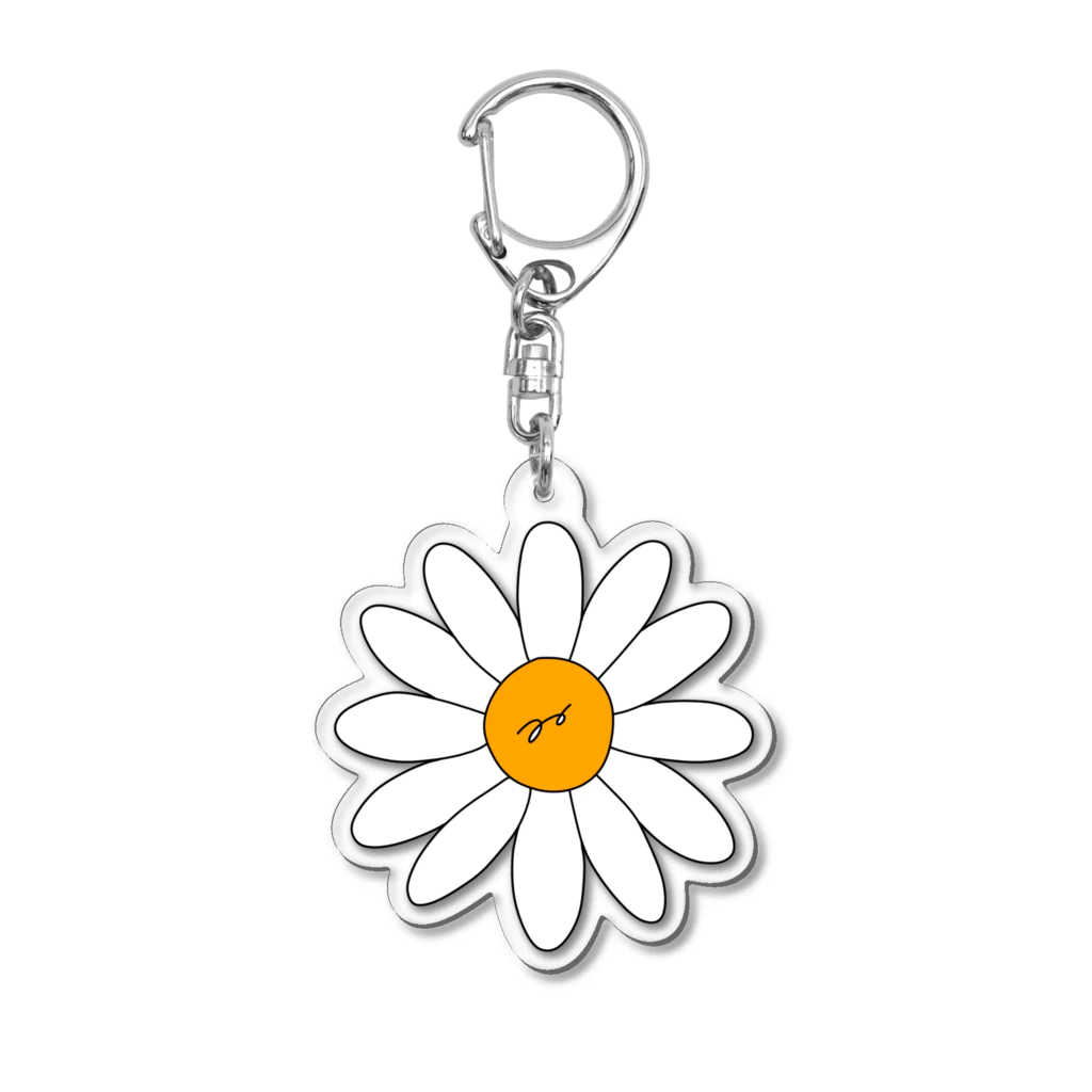 maricos shopのwhite flower Acrylic Key Chain
