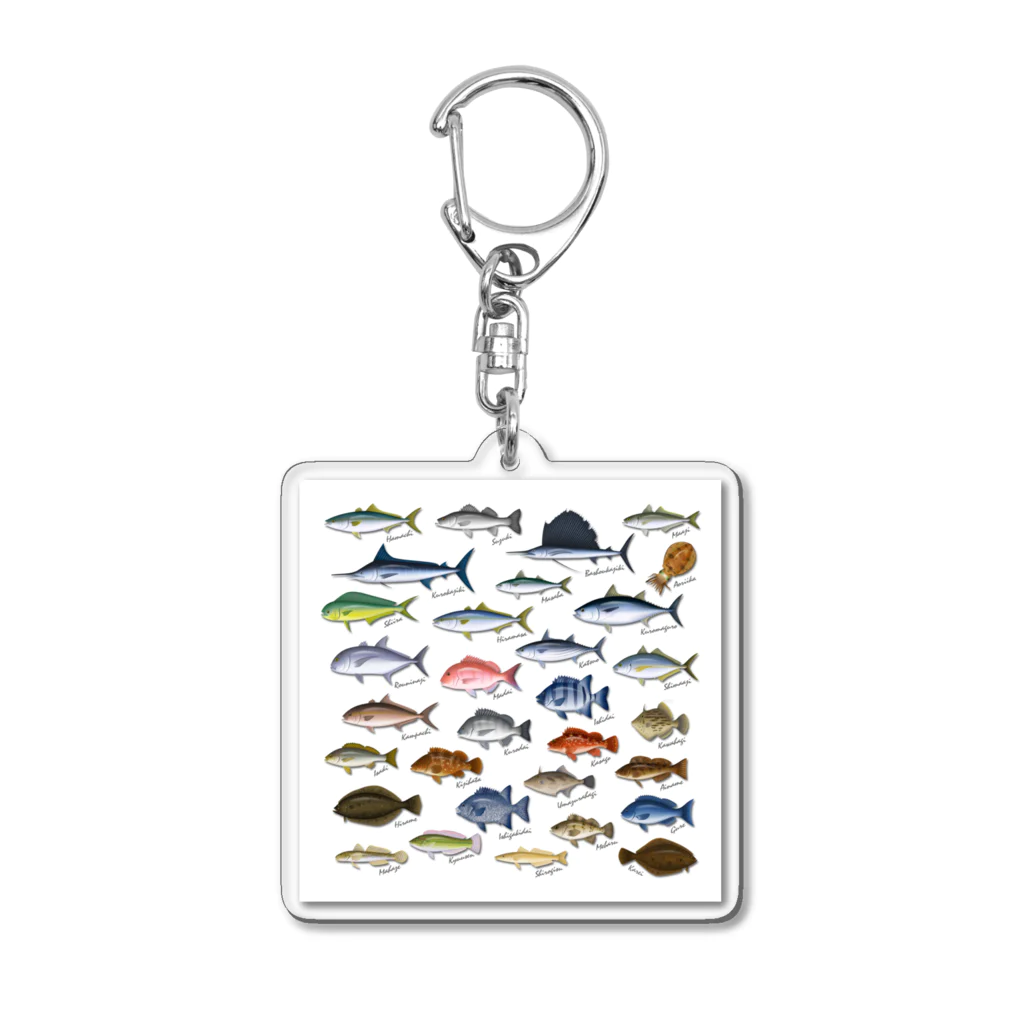 猫と釣り人のSAKANA_1DSW_ST Acrylic Key Chain