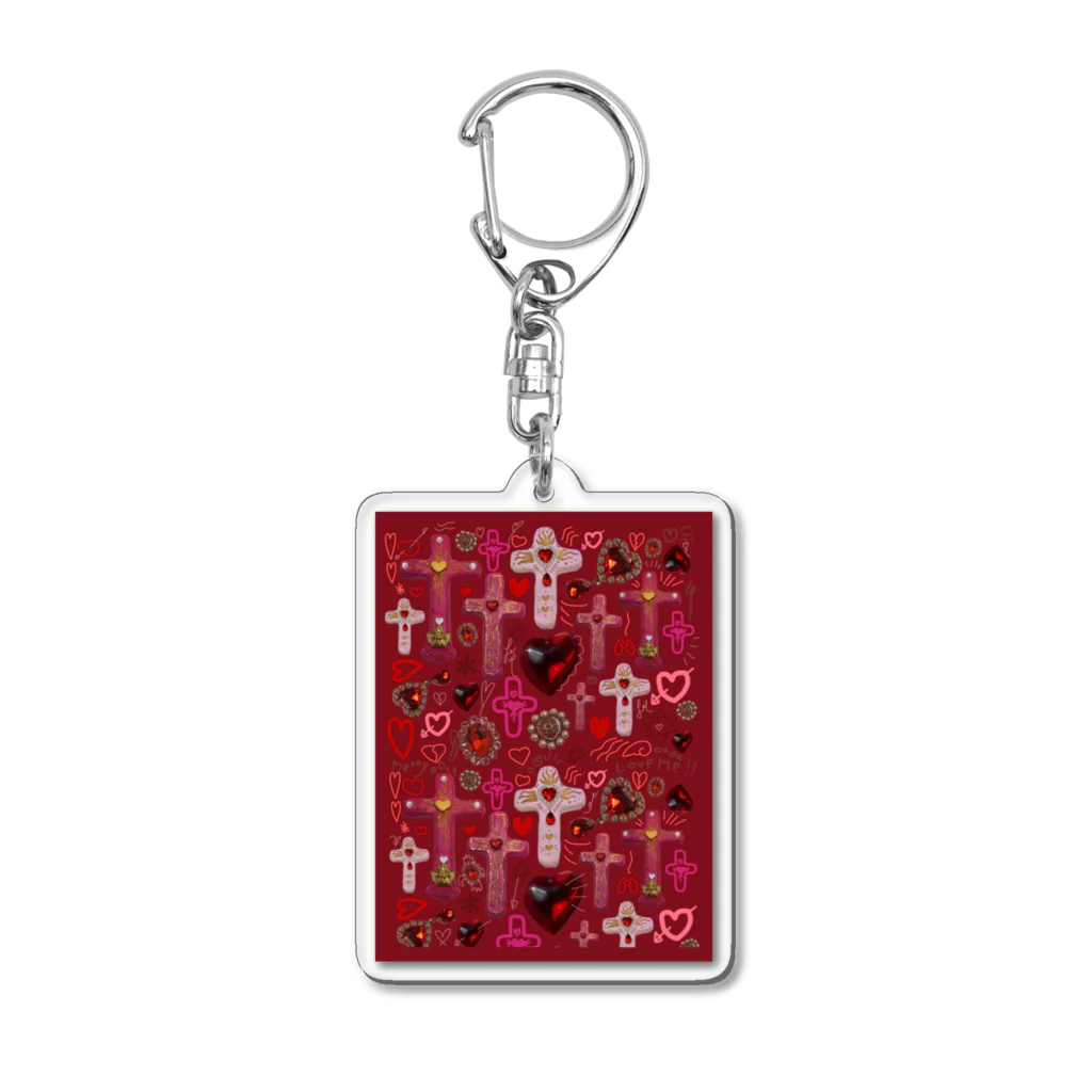 Merry Roseの十字架たち(red) Acrylic Key Chain