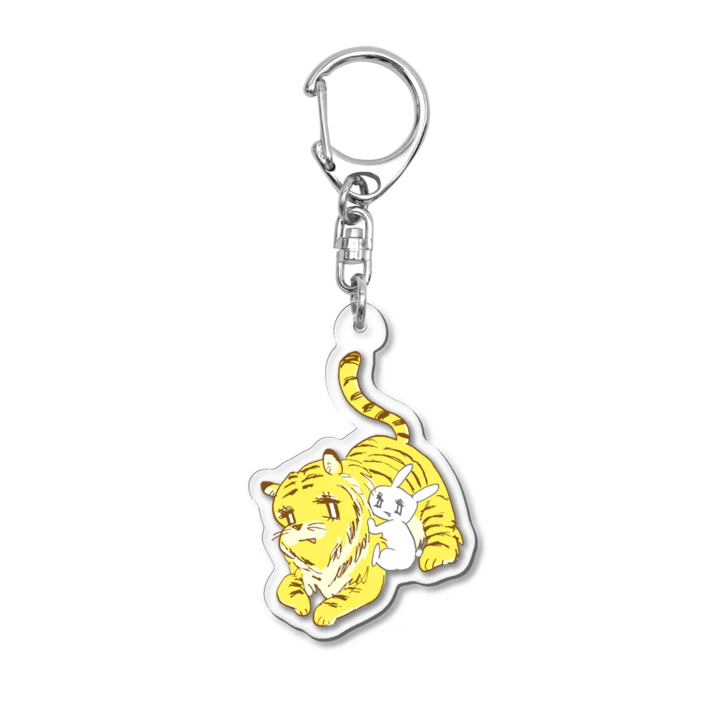 うさぎちゃんアイランドのトラちゃんとうさぎちゃん Acrylic Key Chain