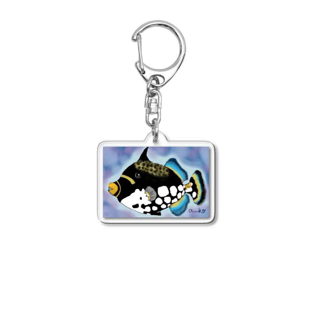 好きなもの。のモンガラちゃん(背景あり) Acrylic Key Chain