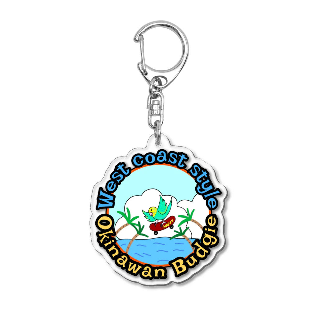 紅型キジムナー工房・コトリンチュのOkinawan Budgie Acrylic Key Chain