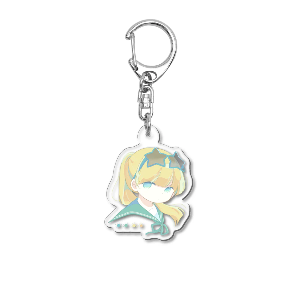 粟屋やわ子のポニテな女の子 Acrylic Key Chain