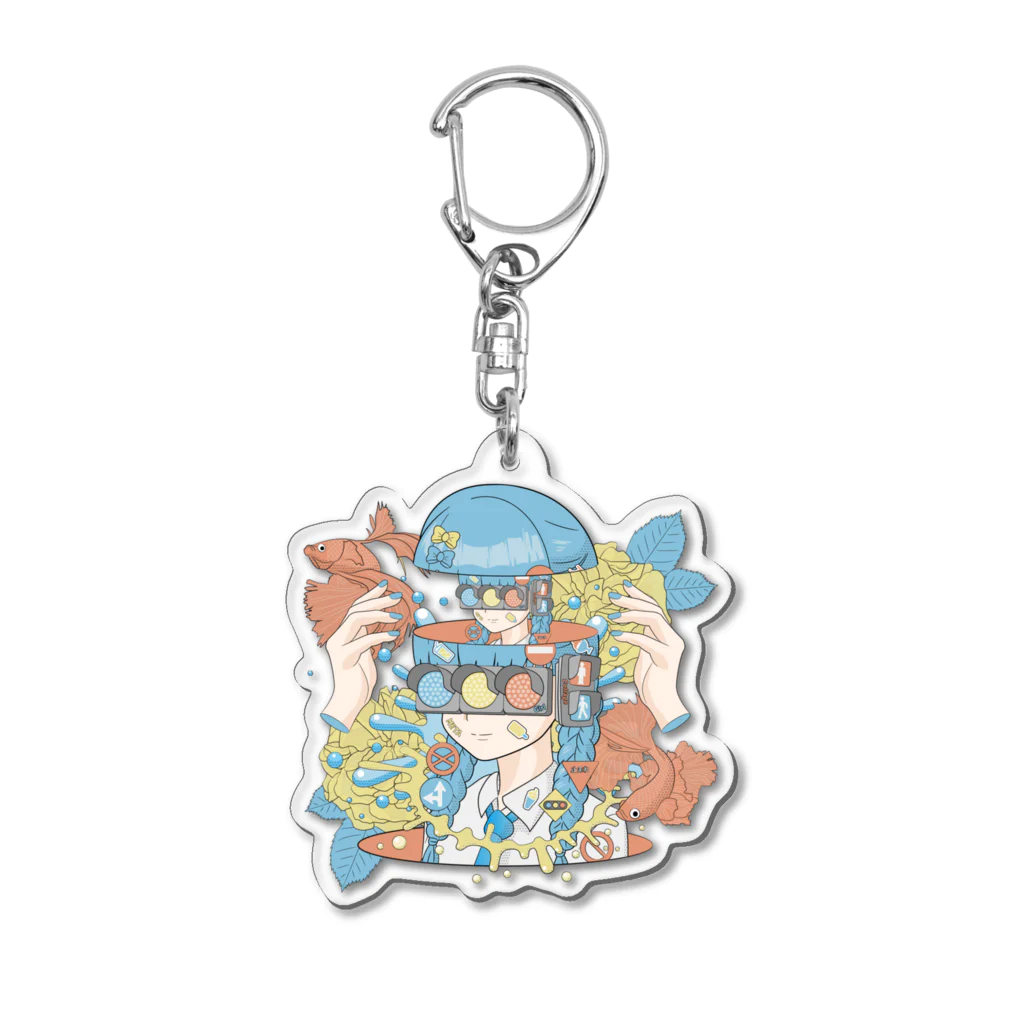 カズシフジイのKAWAII girl collage Acrylic Key Chain