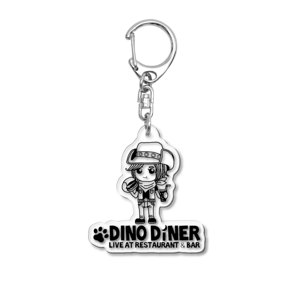 DINO DINERのアケミちゃんロゴ アクリルキーホルダー