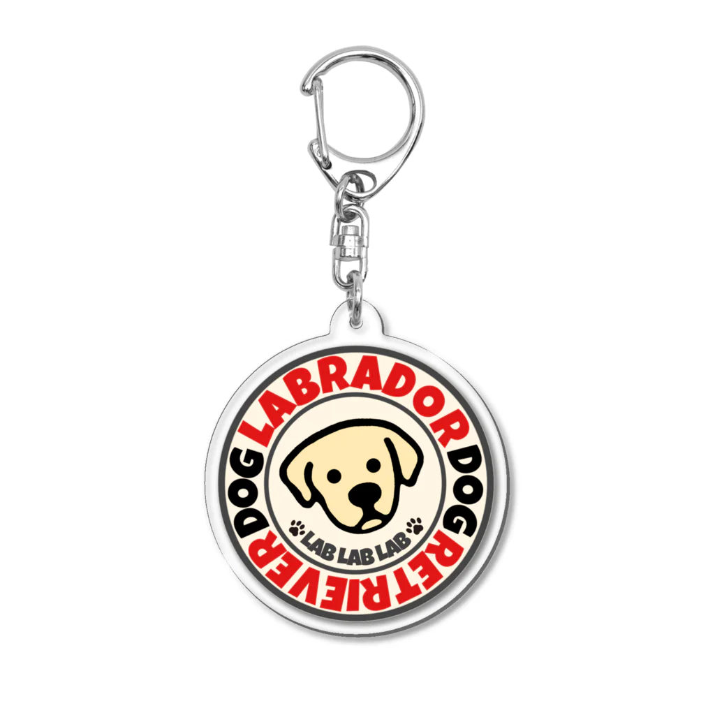 Lab Lab Lab ♡きゅん♡なラブラドールのLab Lab Labイエローラブ アクリルキーホルダー Acrylic Key Chain