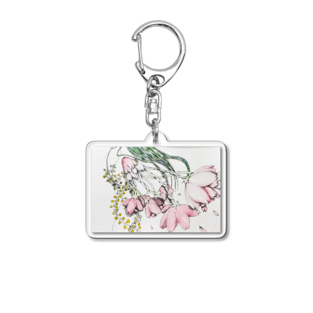 Pointillism loveの春の妖精 Acrylic Key Chain