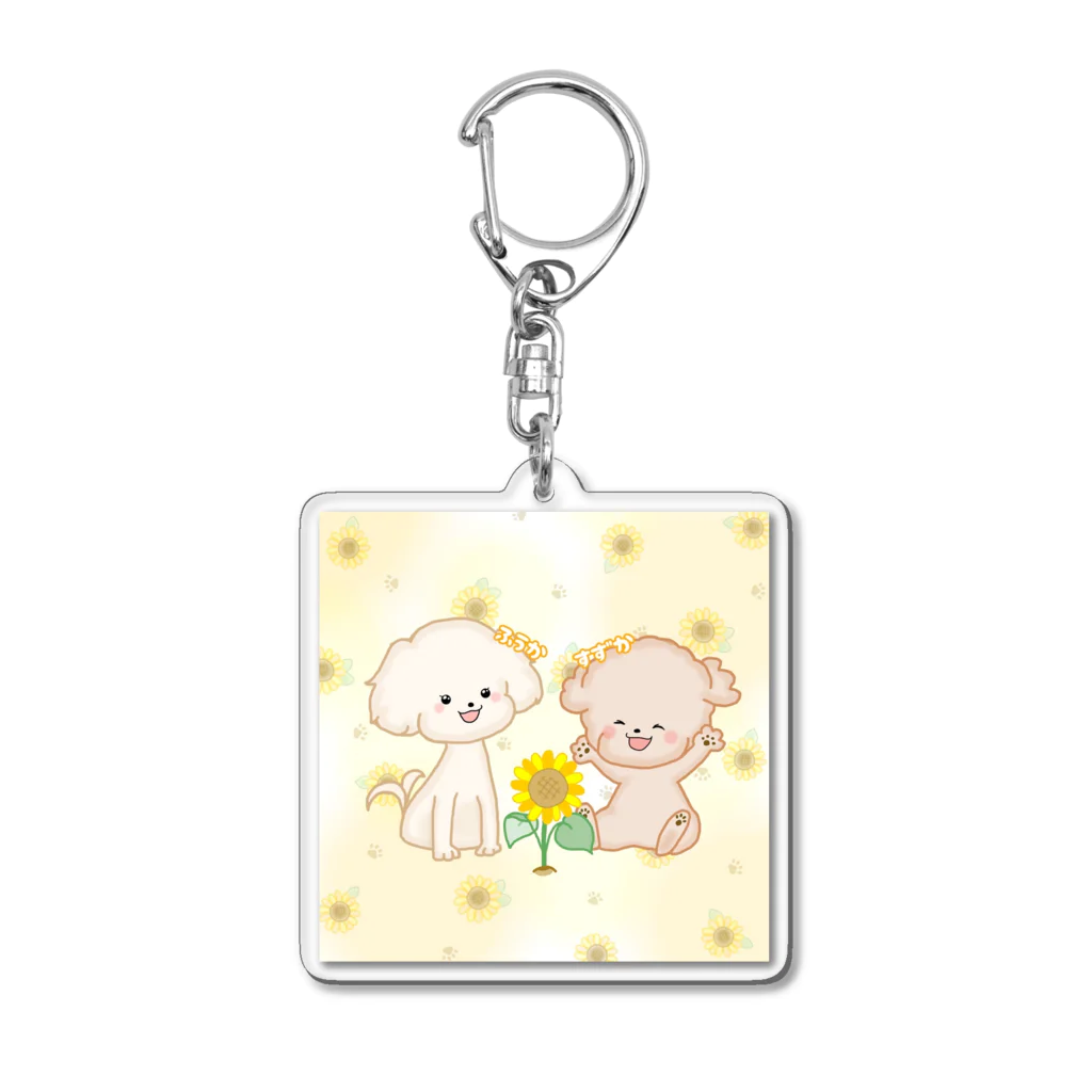 pote©o*  ハンドメイドドッグウェアの風香ちゃん 涼香ちゃん Acrylic Key Chain