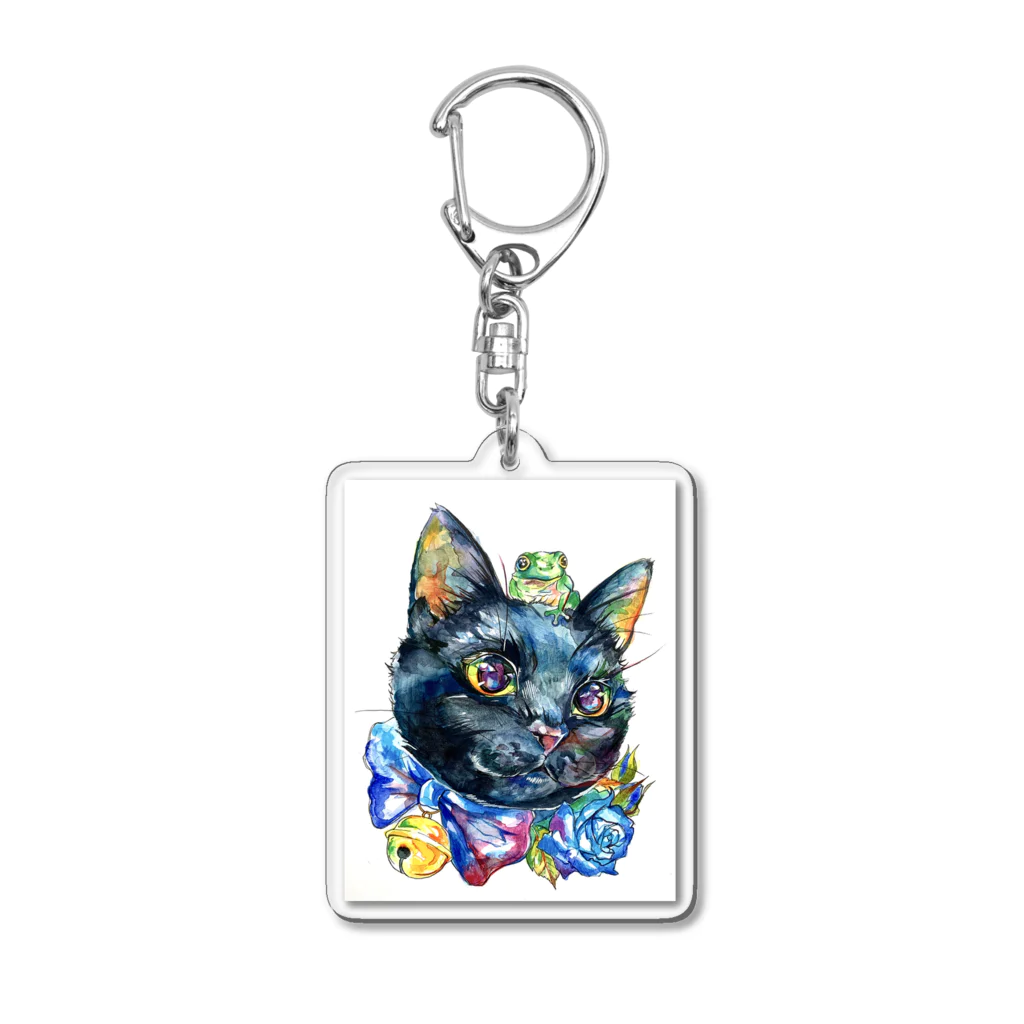 えだのにわの蛙と猫 Acrylic Key Chain