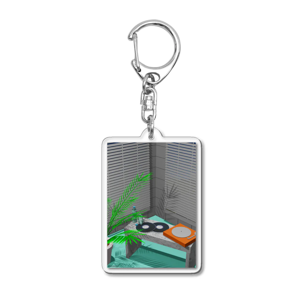 渦のおみせやさんの部屋のタイルな一角 Acrylic Key Chain