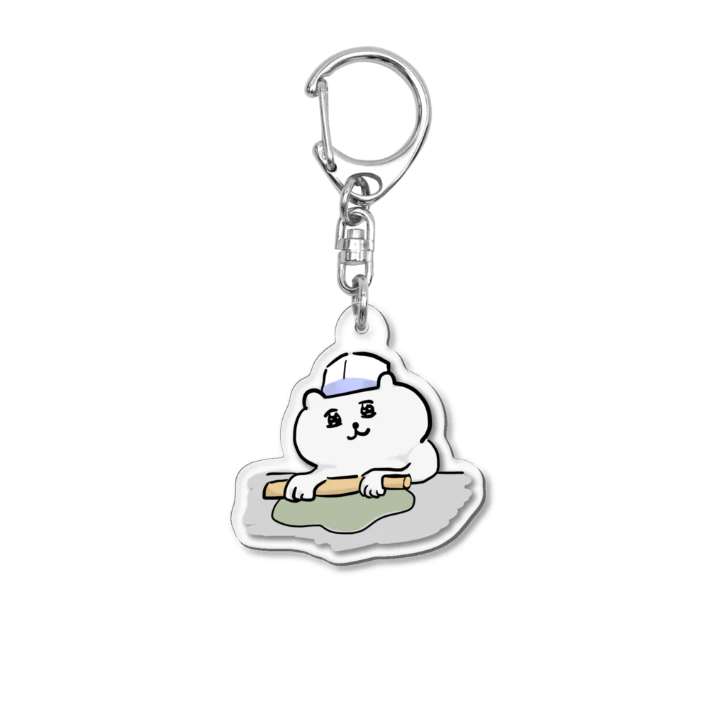 けちゃっぷごはんのお店の蕎麦打ち猫 Acrylic Key Chain