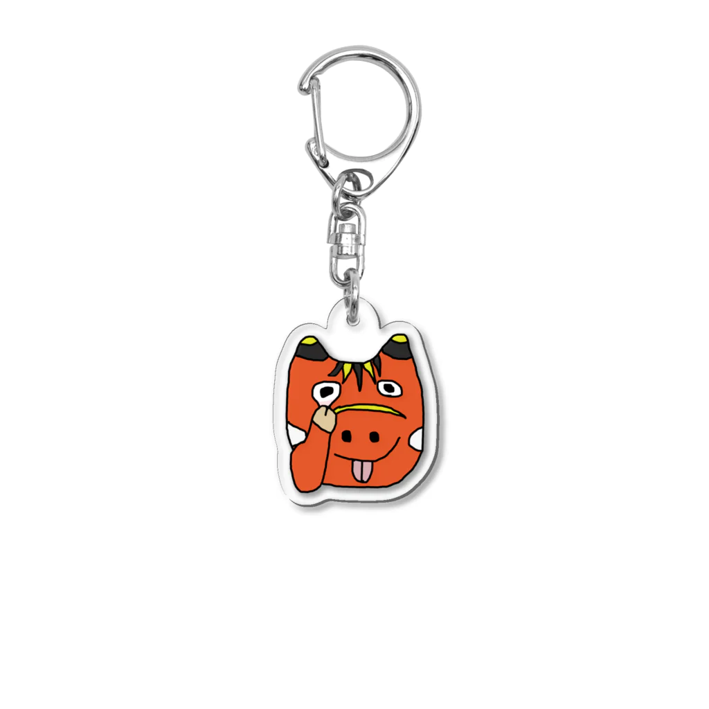 ロジローのあっかんべーこ【赤べこ】 Acrylic Key Chain