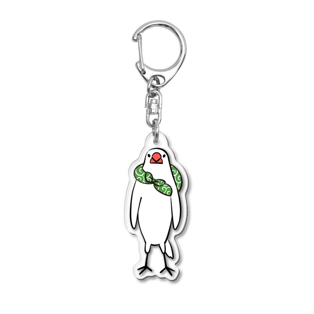 ふろしき文鳥のお店の直立のふろしき文鳥 Acrylic Key Chain