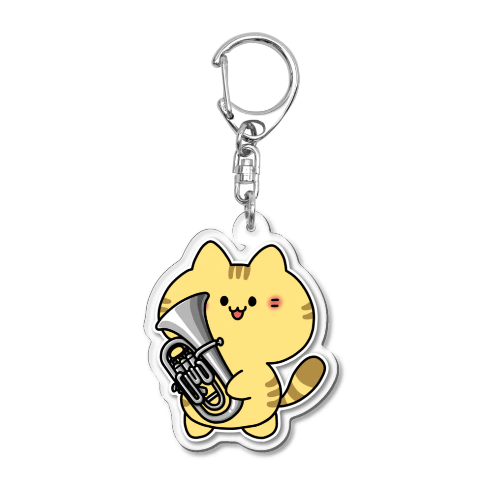  ふじねこ屋のユーフォねこ（銀） Acrylic Key Chain