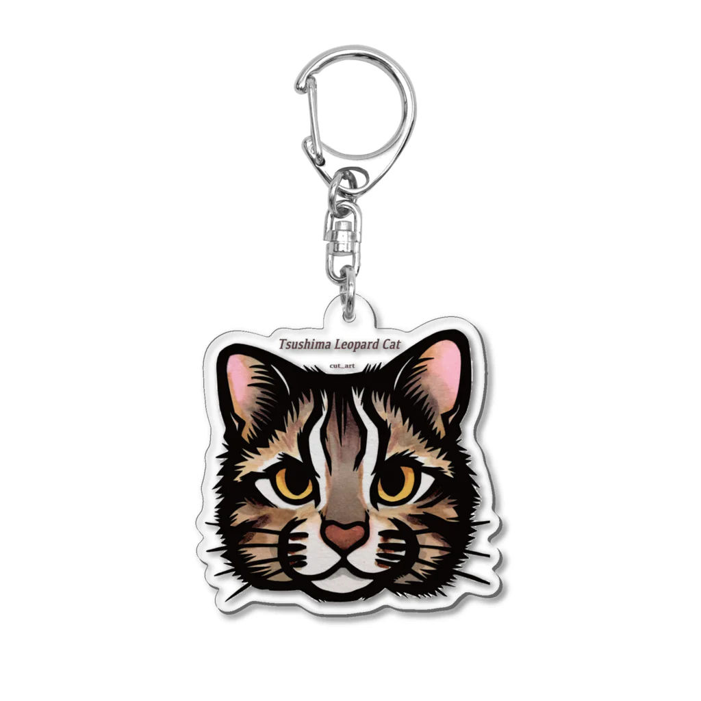 やまねこショップSUZURI支店の顔バーンアクリルキーホルダー Acrylic Key Chain