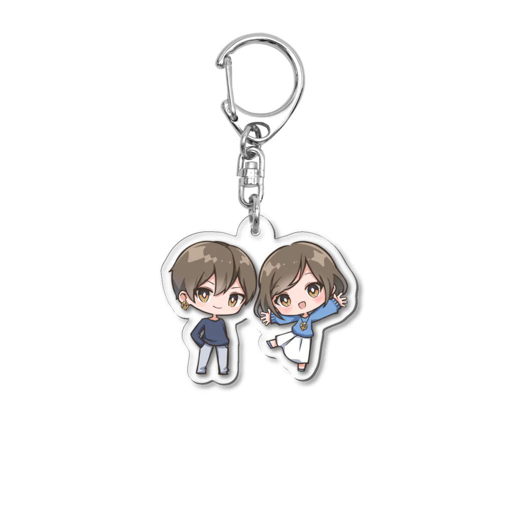 Φしらたまもなかのしらたまくんともなかちゃん Acrylic Key Chain