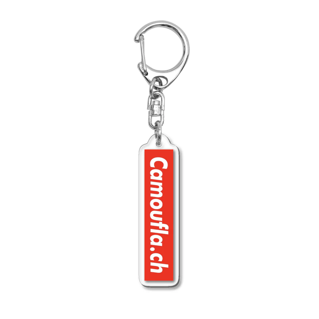 カモフラチャンネル オフィシャルグッズのボックスロゴ RED Acrylic Key Chain