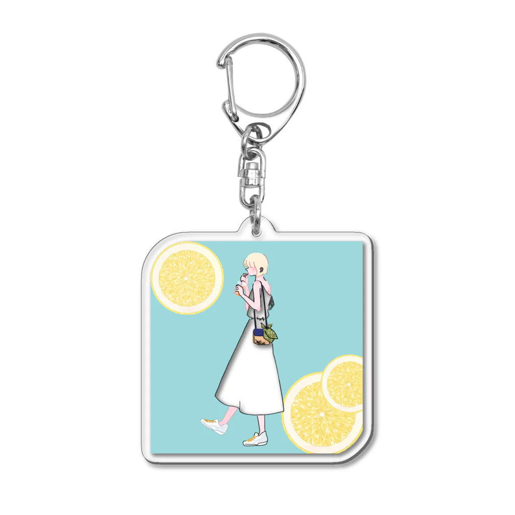 背骨のレモンガール Acrylic Key Chain