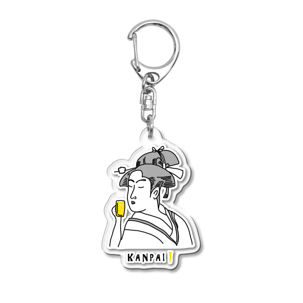 ビールとアート TM-3 Designの名画 × BEER（美人画） Acrylic Key Chain