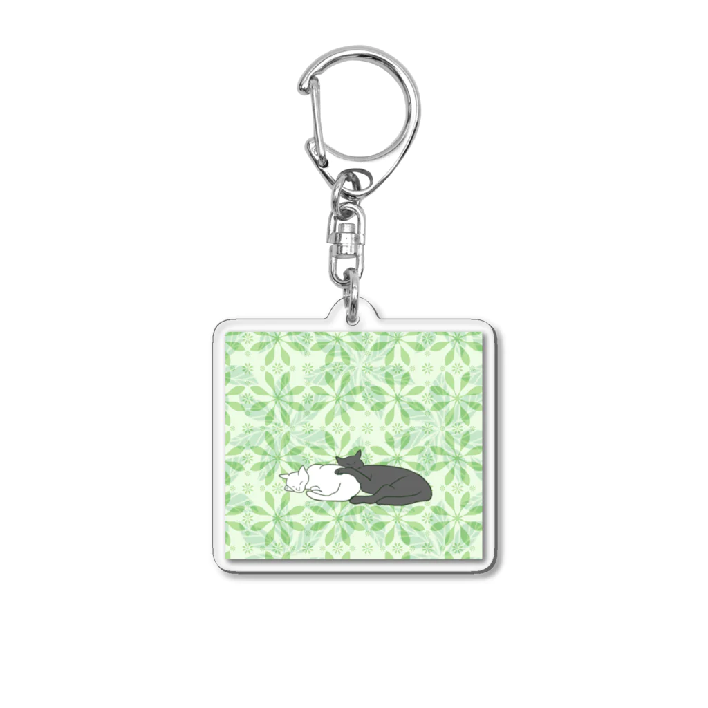 ロジローの起こさないでね🐈‍⬛　グリーン Acrylic Key Chain