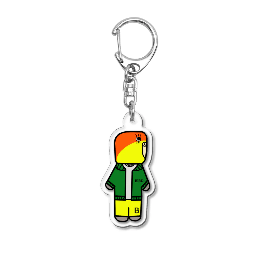 Takechan_houseの腹黒じゃないシロハラインコ Acrylic Key Chain