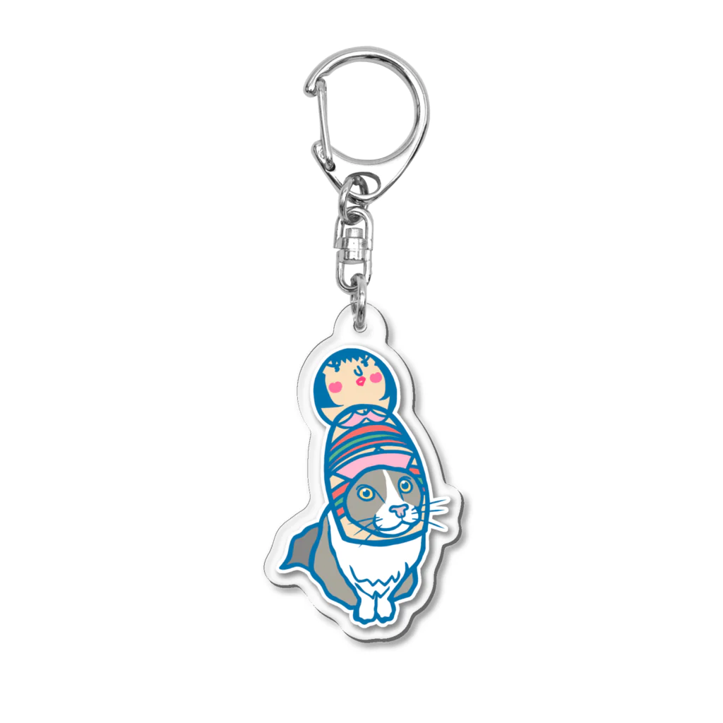 pipippuのこけし猫 Acrylic Key Chain