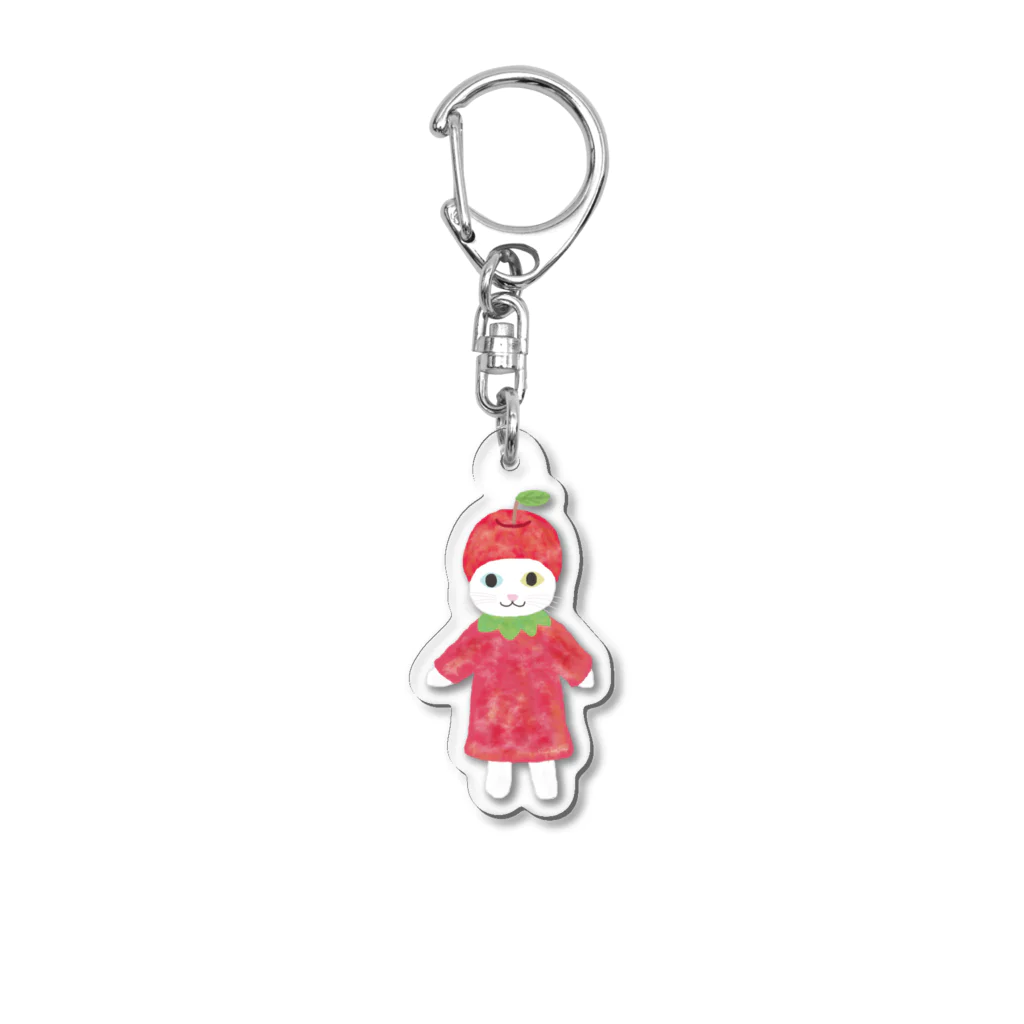 Peach and Jerryのりんごにゃんこ Acrylic Key Chain