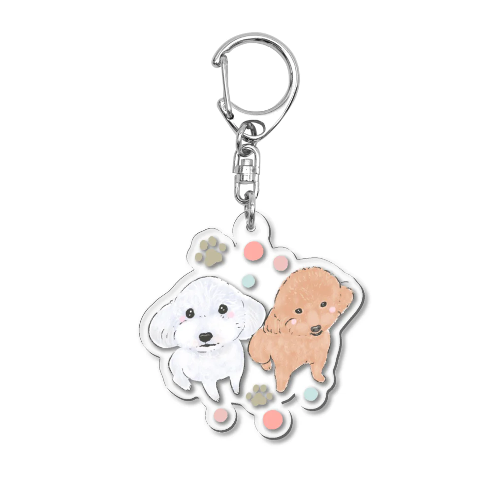 遥ん/犬顔絵　のシュウさんところんさんアクキー Acrylic Key Chain