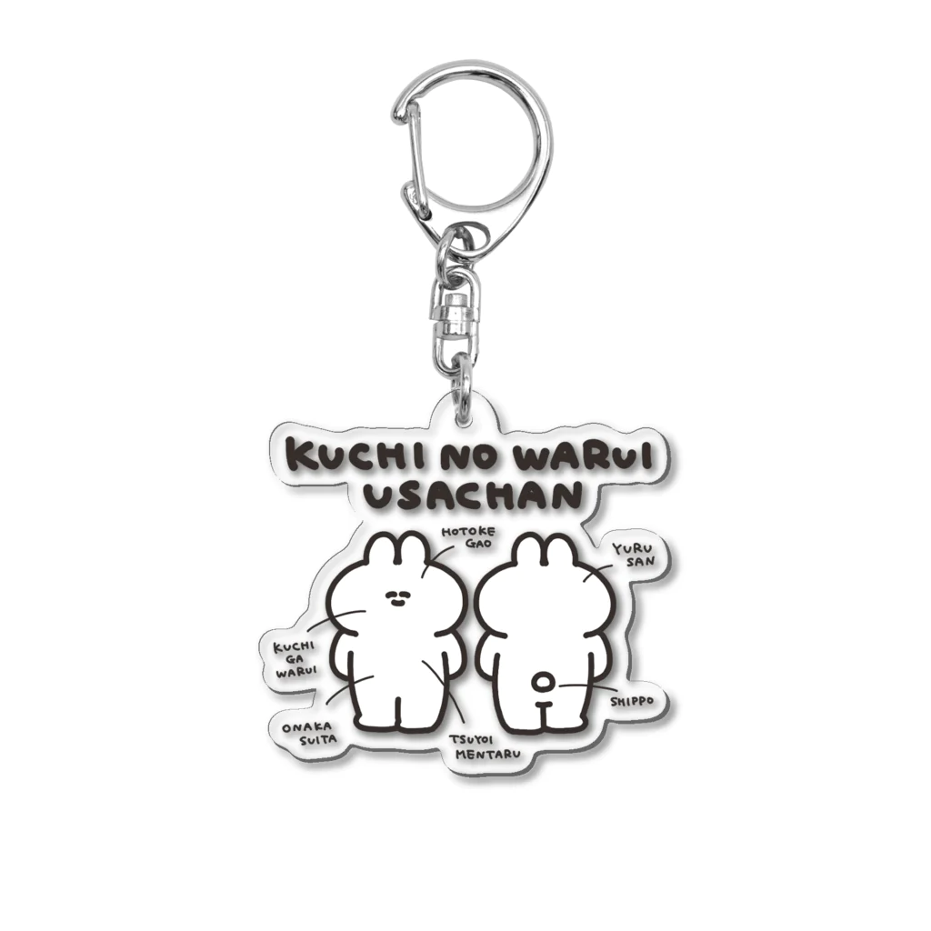 ナポリのSUZURIのうさちゃん解説図 Acrylic Key Chain