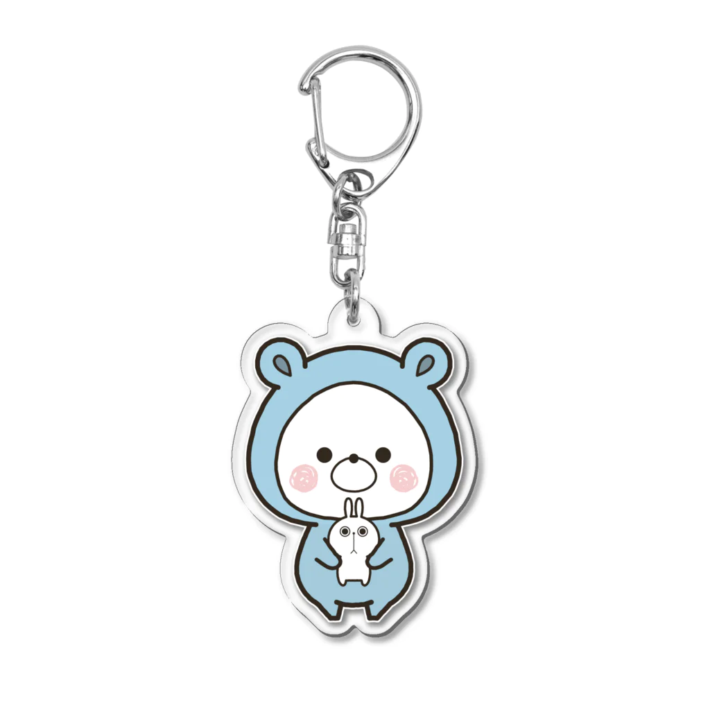 くまぽこSUZURI店のくまぽこ　ぷんぷん Acrylic Key Chain