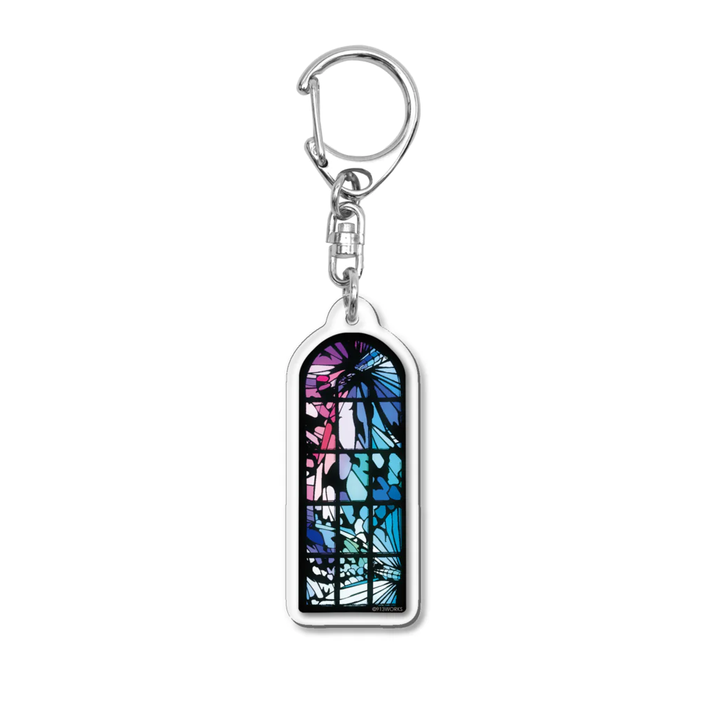 913WORKS WEB SHOP SUZURIの大胡麻斑柄のステンドグラス Acrylic Key Chain