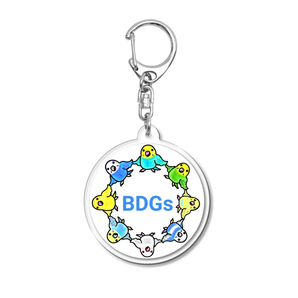 紅型キジムナー工房・コトリンチュのBDGs(Budgies) アクリルキーホルダー