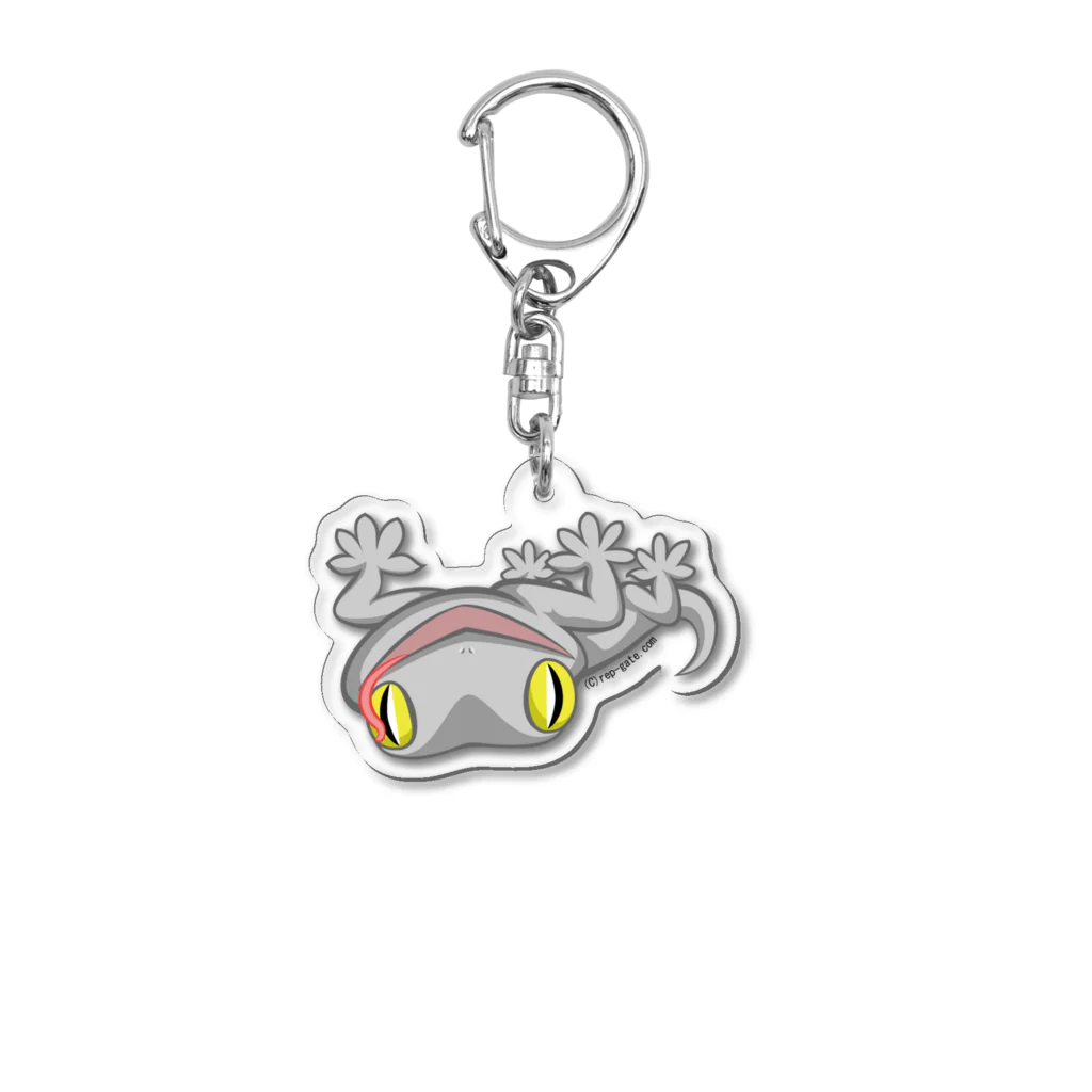 もむのふの爬虫類グッズやさんのさかさまニホンヤモリ（舌出し）アクキー Acrylic Key Chain