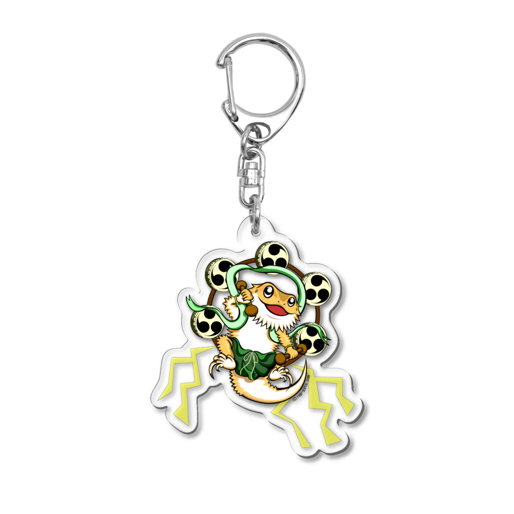 もむのふの爬虫類グッズやさんの雷神フトアゴちゃんアクキー Acrylic Key Chain